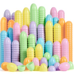 100Pcs Pastel Plastic Easter Eggs Fillable for Easter Hunt & Party Favors