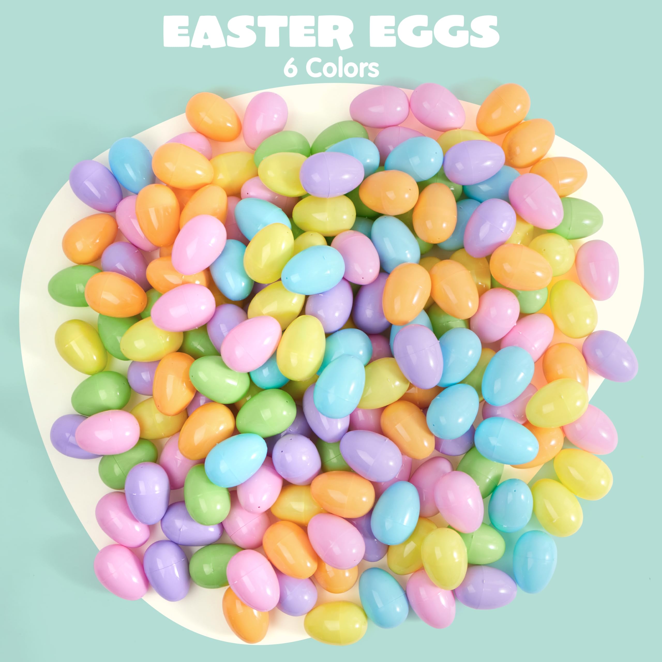 100Pcs Pastel Plastic Easter Eggs Fillable for Easter Hunt & Party Favors - Image 2