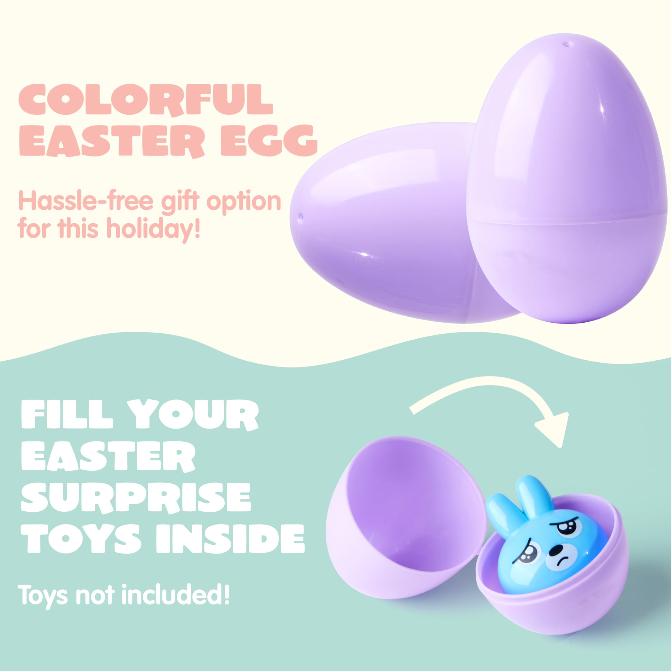 100Pcs Pastel Plastic Easter Eggs Fillable for Easter Hunt & Party Favors - Image 3