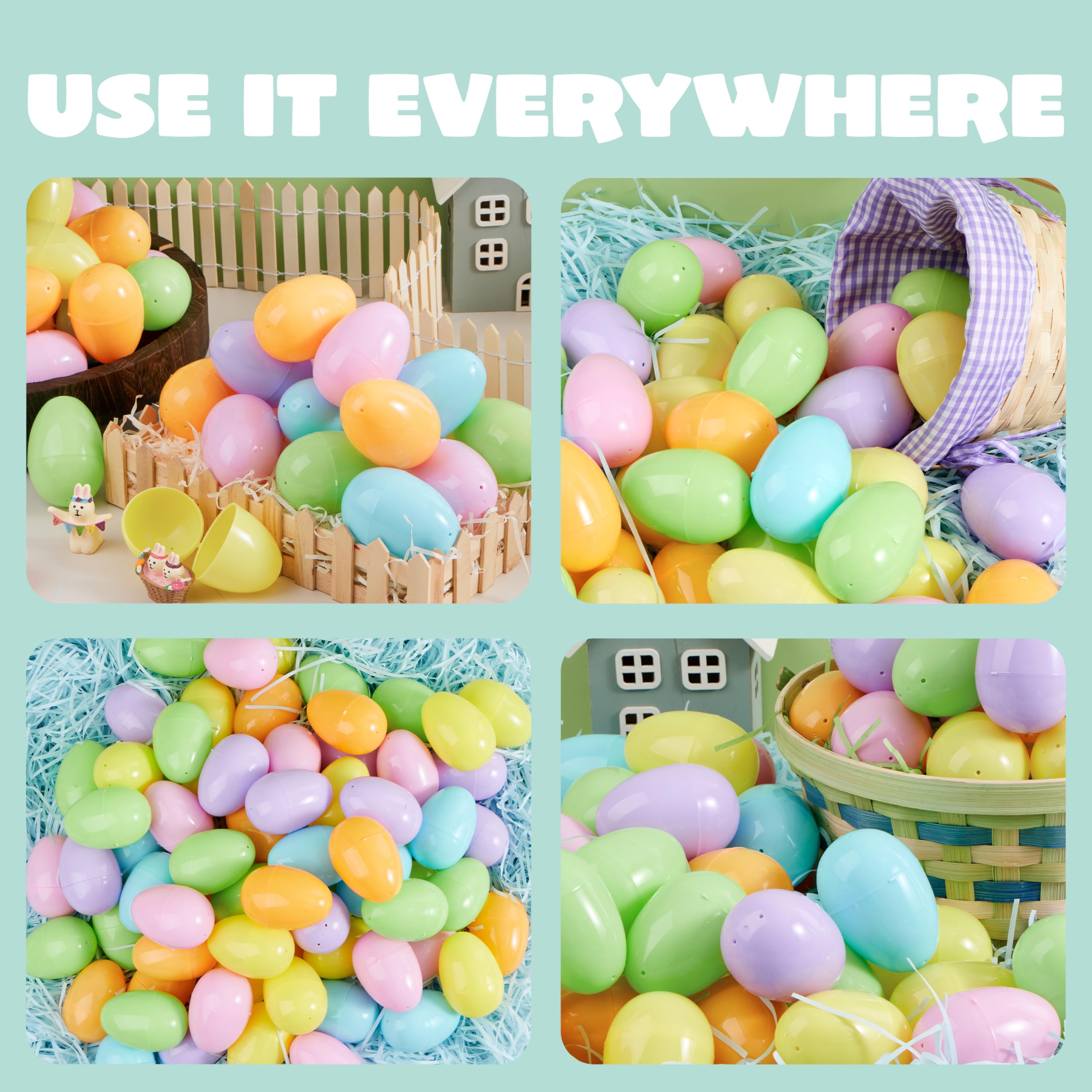 100Pcs Pastel Plastic Easter Eggs Fillable for Easter Hunt & Party Favors - Image 4