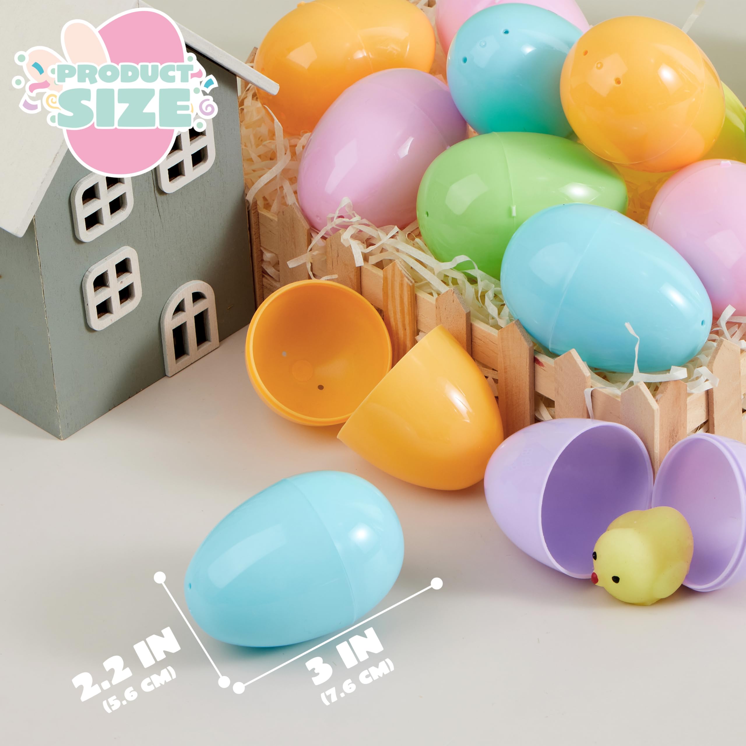 100Pcs Pastel Plastic Easter Eggs Fillable for Easter Hunt & Party Favors - Image 5