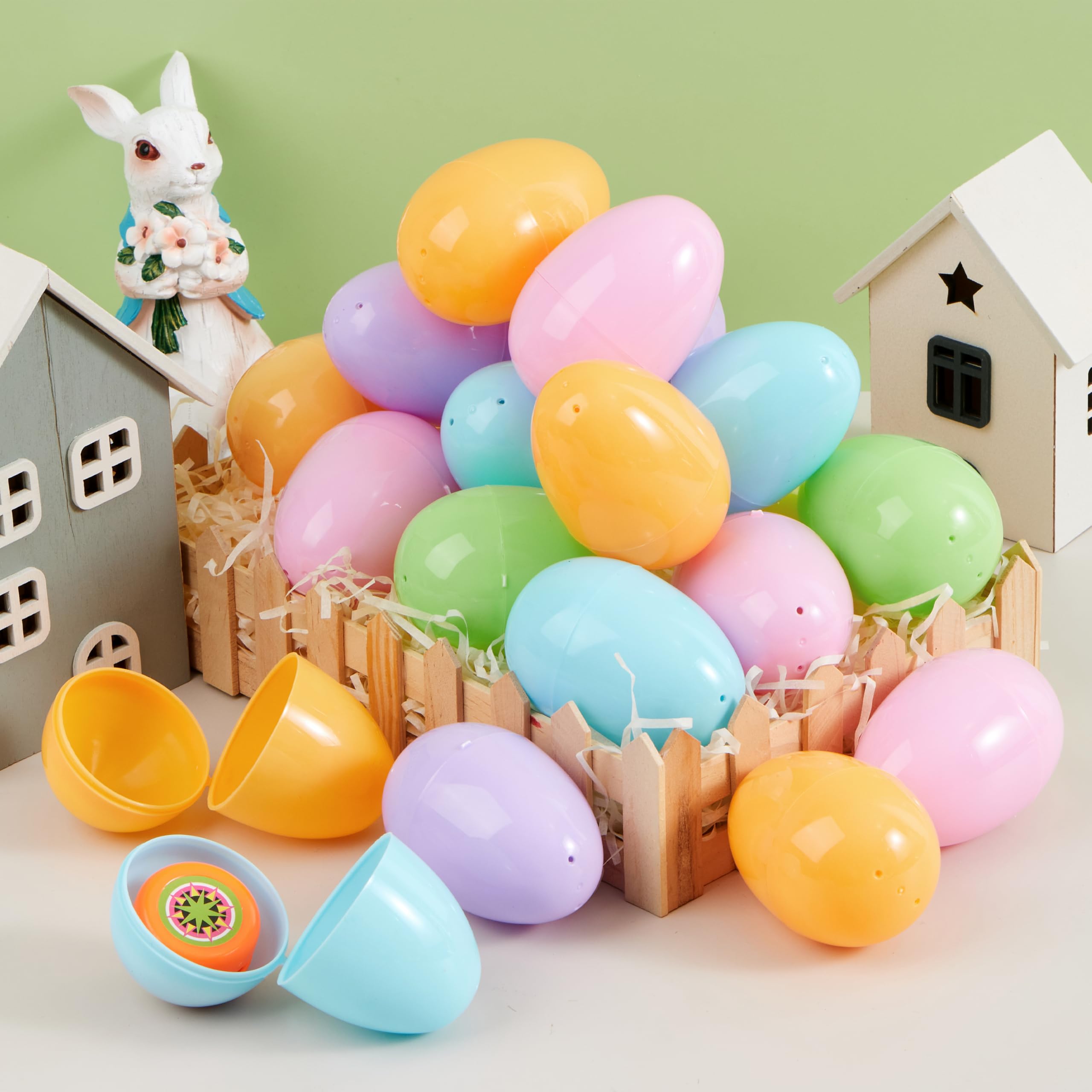 100Pcs Pastel Plastic Easter Eggs Fillable for Easter Hunt & Party Favors - Image 6