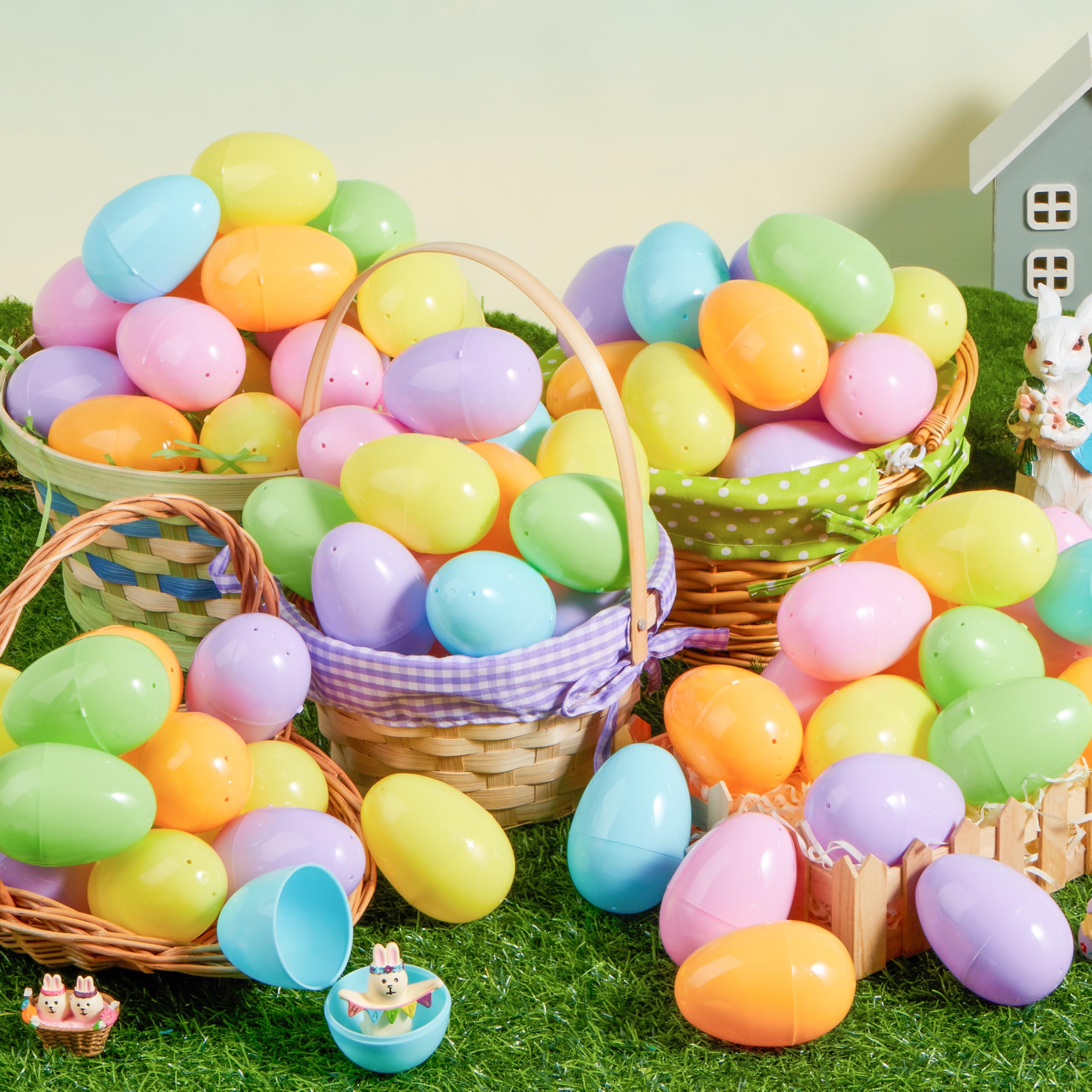 100Pcs Pastel Plastic Easter Eggs Fillable for Easter Hunt & Party Favors - Image 8