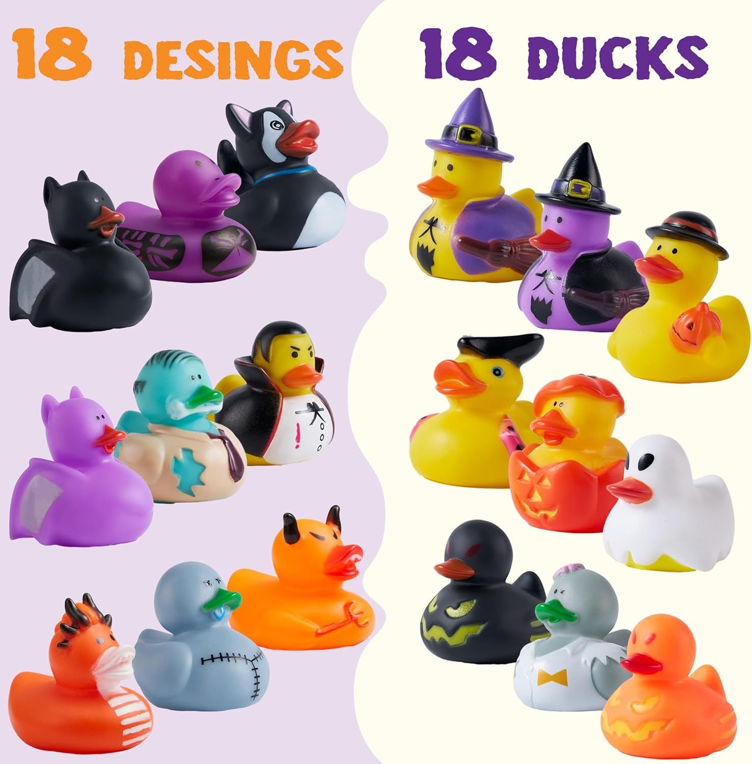 18Pcs Halloween Fancy Novelty Assorted Rubber Ducks - Image 4