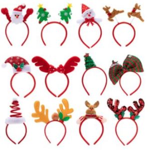 12 Christmas Headbands With Assorted Design