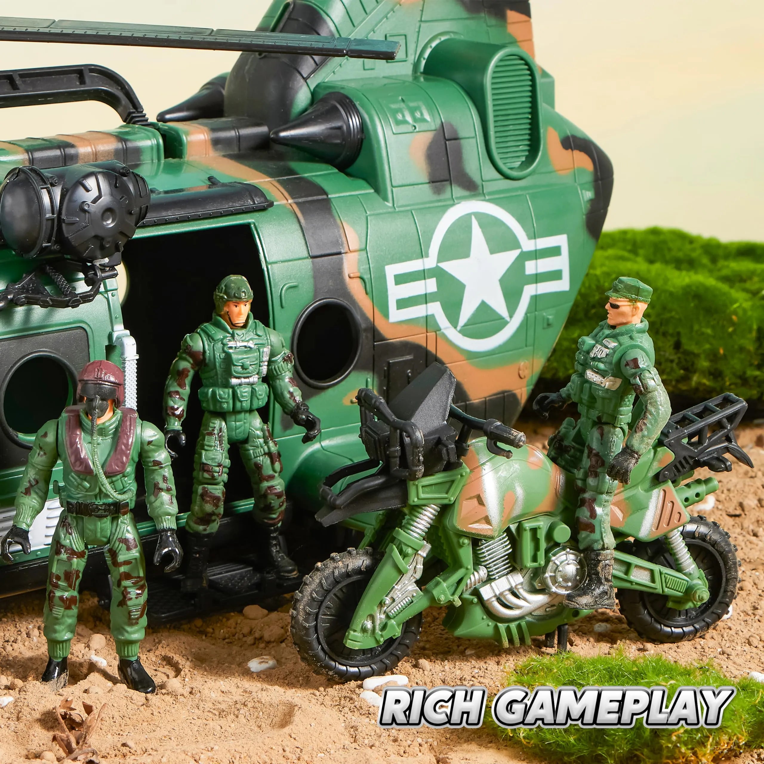 10-in-1 Jumbo Military Transport Helicopter Toy Set - Image 8