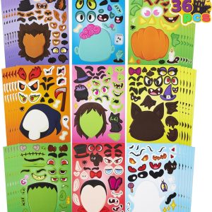 36 Pcs Make-a-face Sticker Sheets