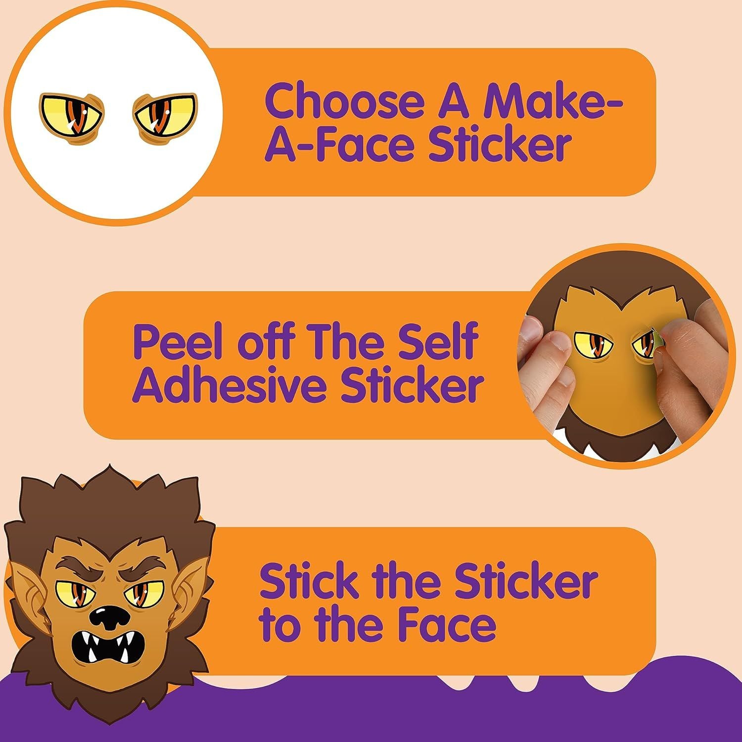 36 Pcs Make-a-face Sticker Sheets - Image 3