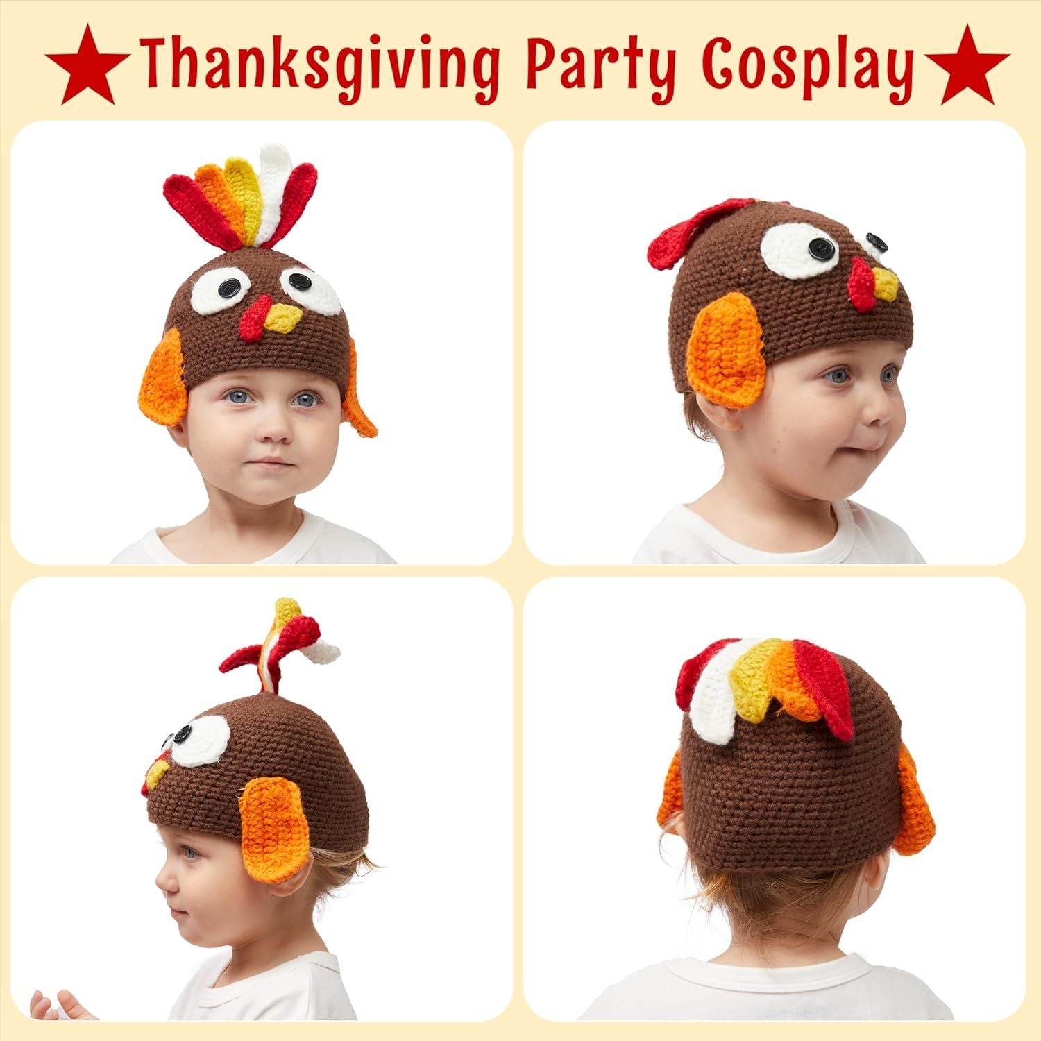 Thanksgiving Turkey Beanie Hat with Ear Flaps - Image 3