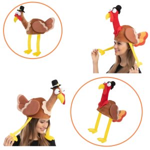 2 Pack Turkey Gobbler Hats For Thanksgiving