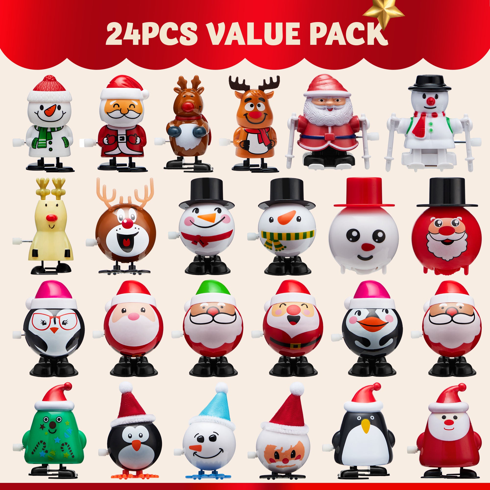 24 Pack Christmas Wind Up Toy Christmas Decoration and Gift - Image 9