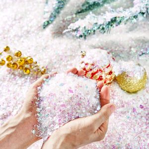 12 OZ Christmas Twinkles Snow, Plastic Artificial Snowflakes for Christmas