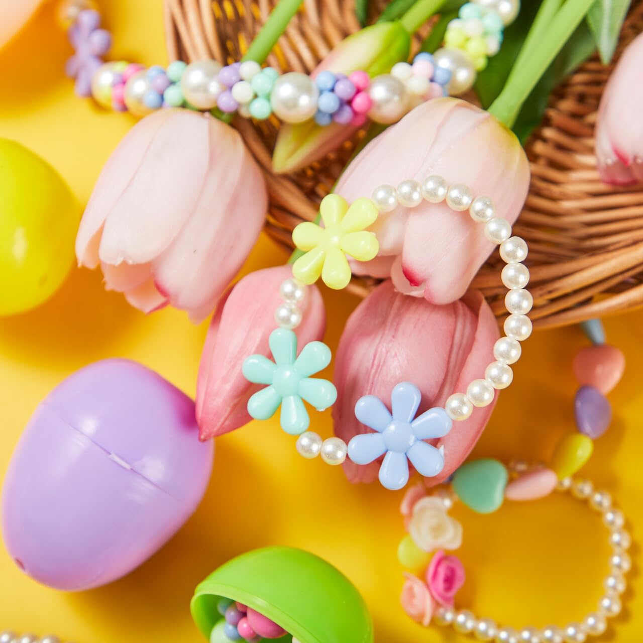 12 Pack Prefilled Easter Eggs with Jewelry Toys for Kids Party Favors & Classroom Prizes - Image 4