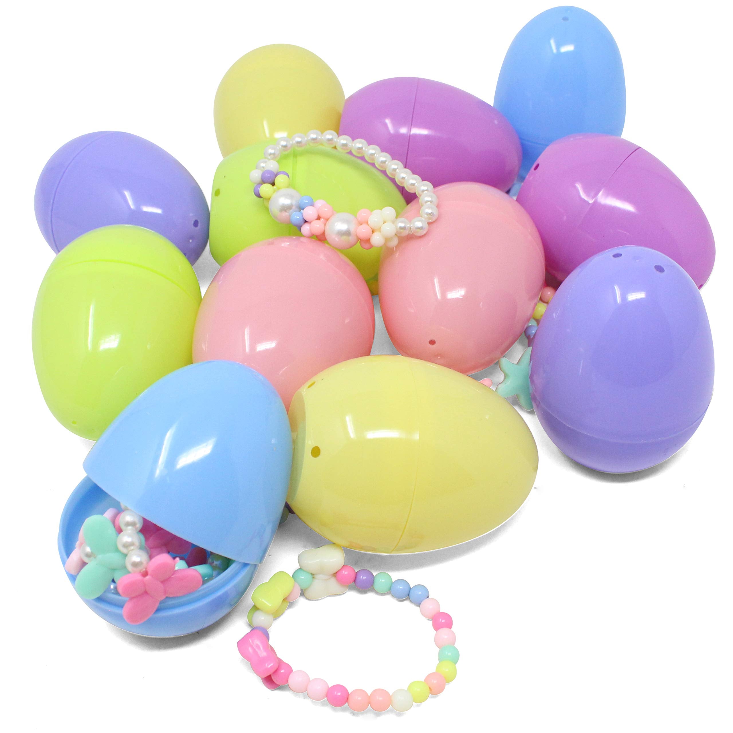 12 Pack Prefilled Easter Eggs with Jewelry Toys for Kids Party Favors & Classroom Prizes - Image 5