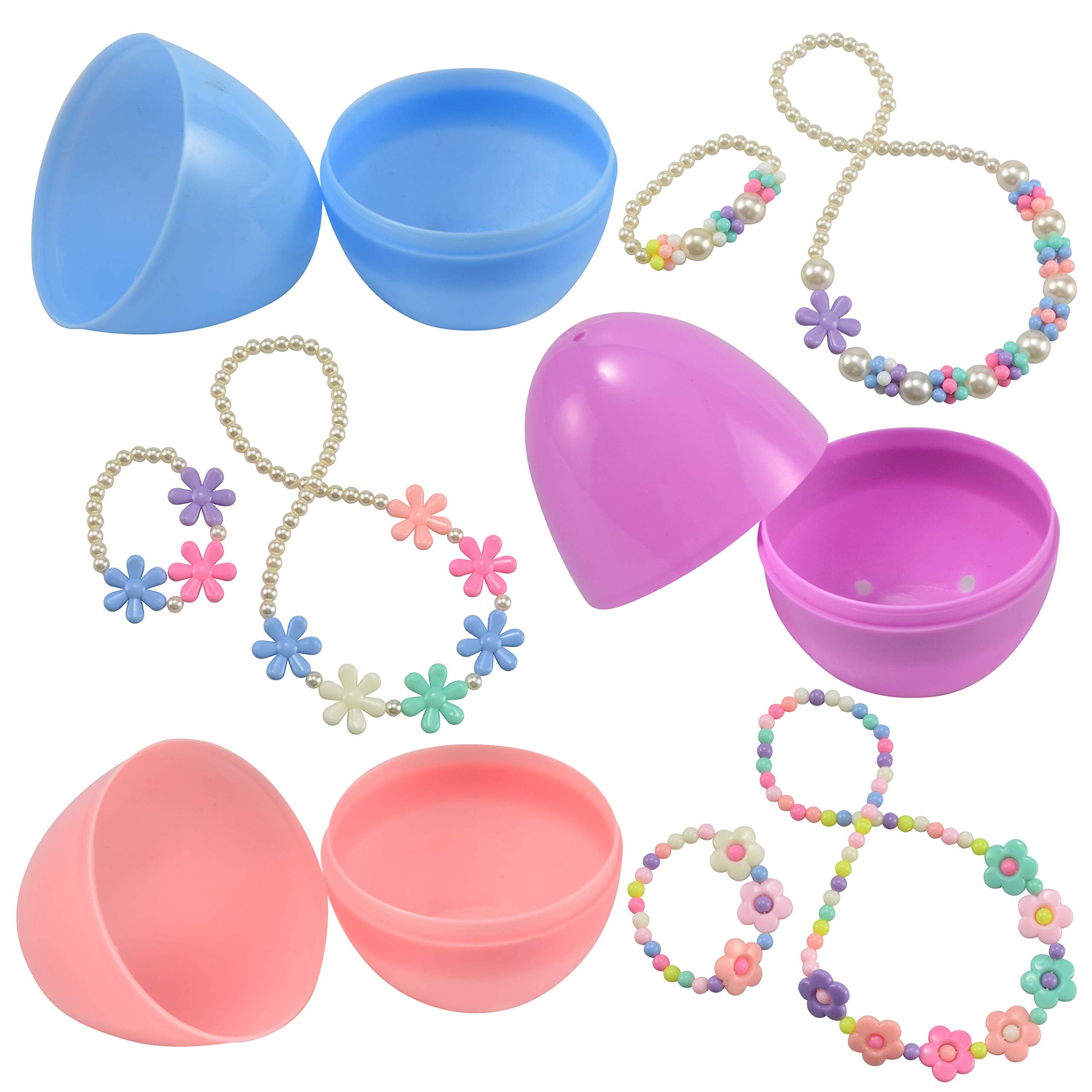 12 Pack Prefilled Easter Eggs with Jewelry Toys for Kids Party Favors & Classroom Prizes - Image 6