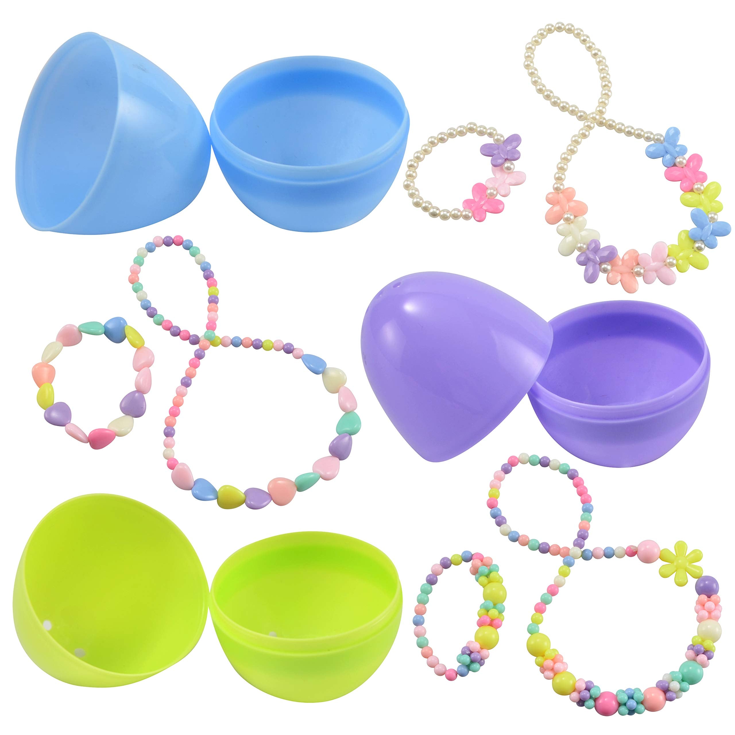 12 Pack Prefilled Easter Eggs with Jewelry Toys for Kids Party Favors & Classroom Prizes - Image 7