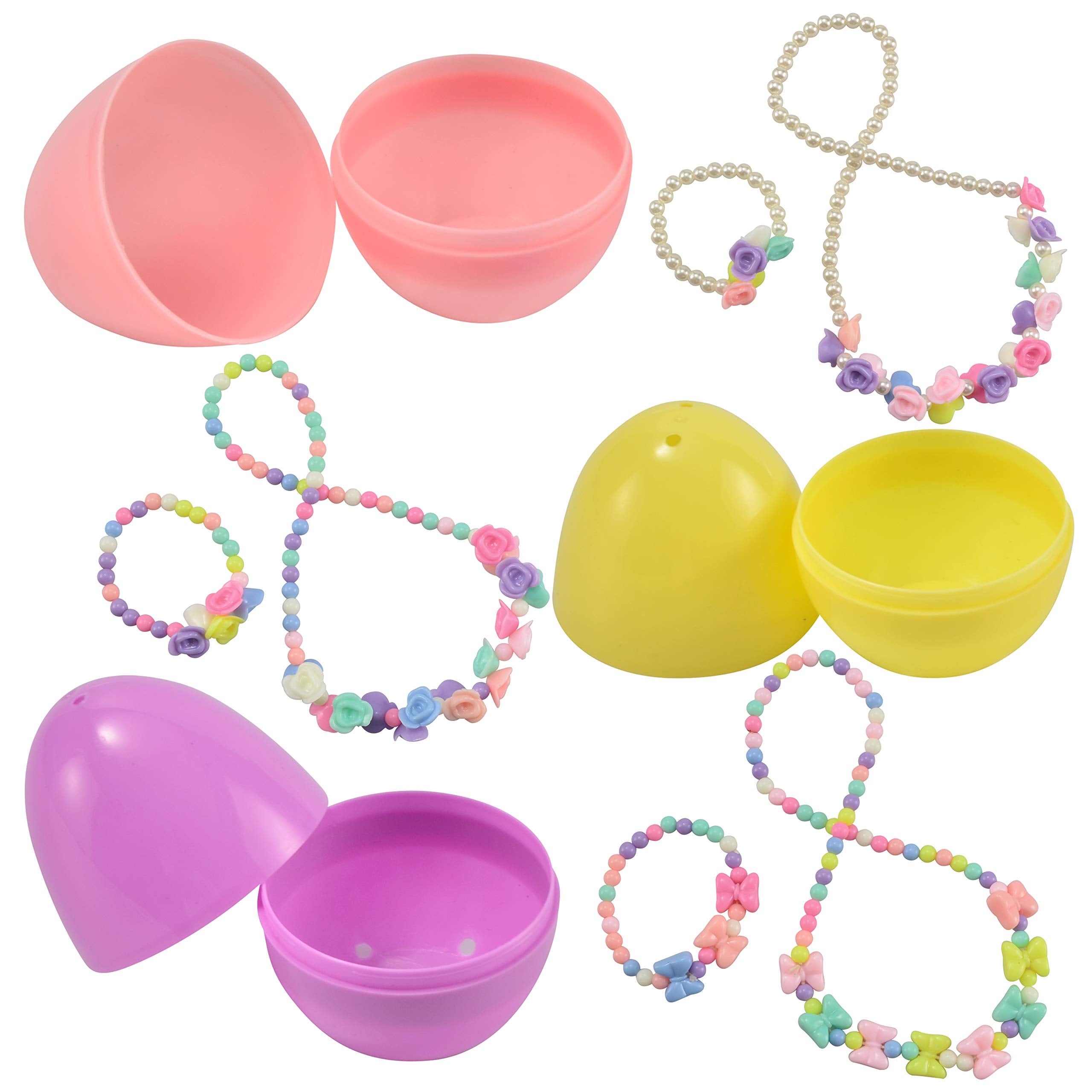 12 Pack Prefilled Easter Eggs with Jewelry Toys for Kids Party Favors & Classroom Prizes - Image 8