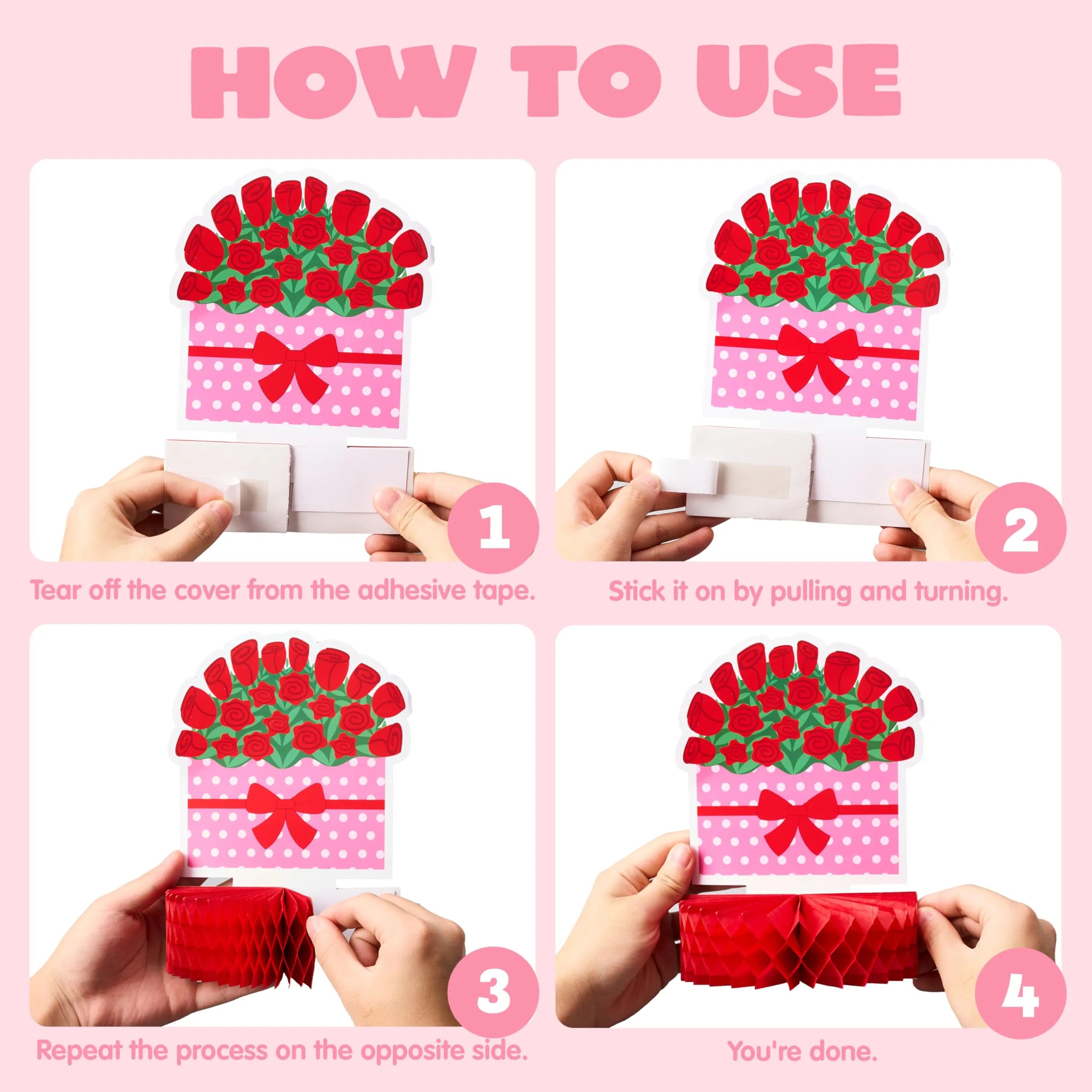12 Pack Valentine Honeycomb Centerpieces for Table Decorations - Image 4