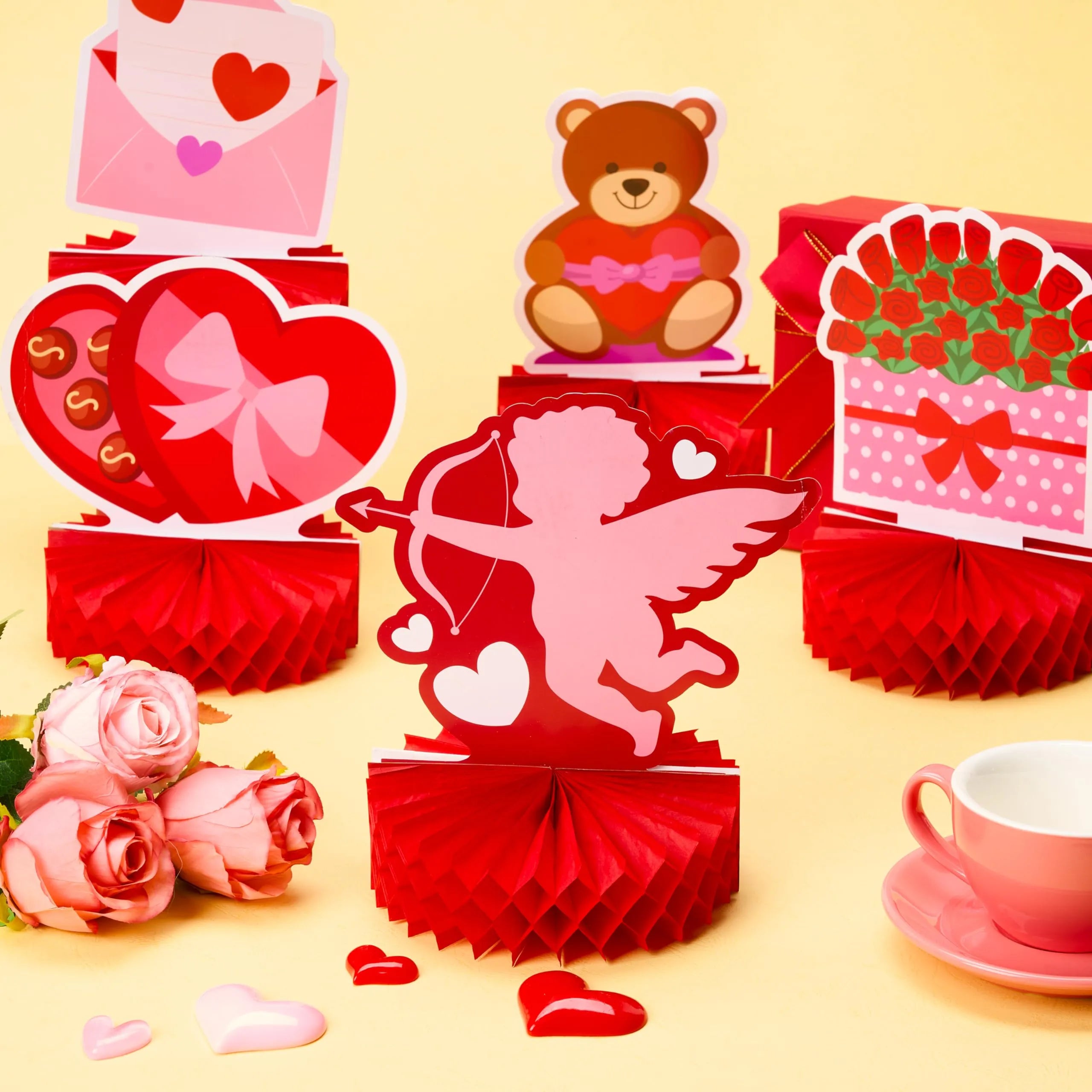 12 Pack Valentine Honeycomb Centerpieces for Table Decorations - Image 5