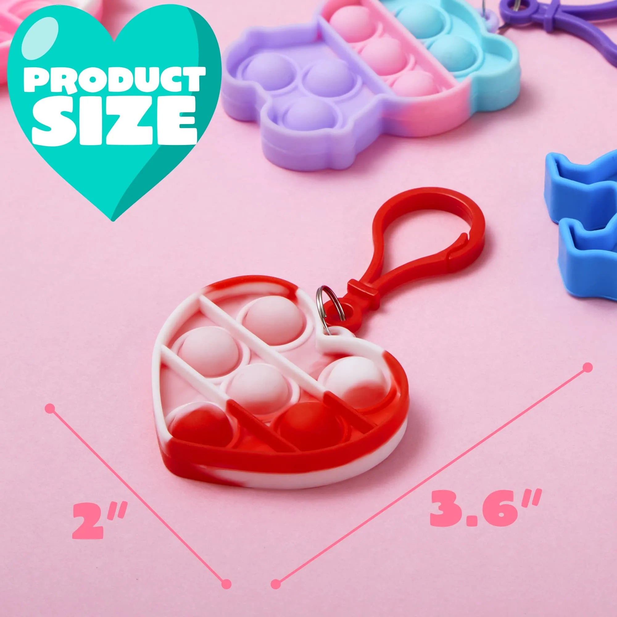 12 Packs Valentines Day Cards with Keychain Toys - Image 9