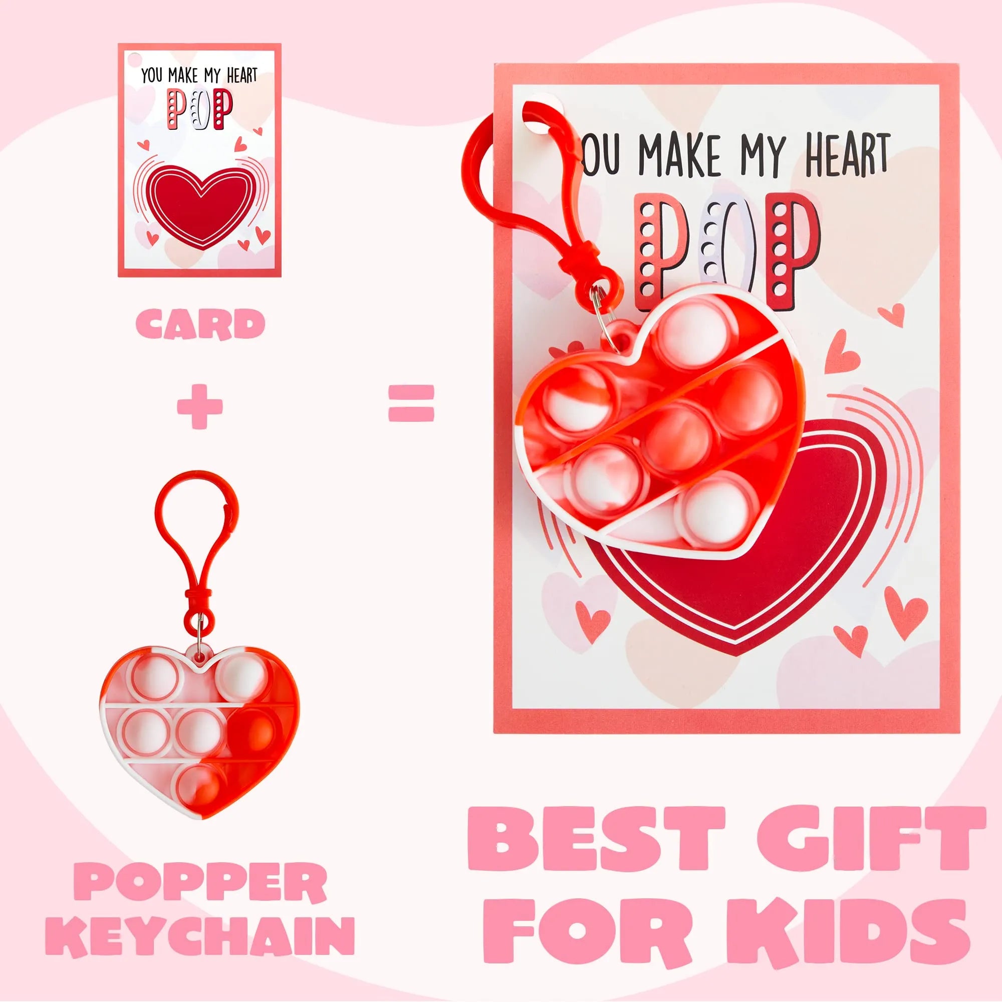 12 Packs Valentines Day Cards with Keychain Toys - Image 5
