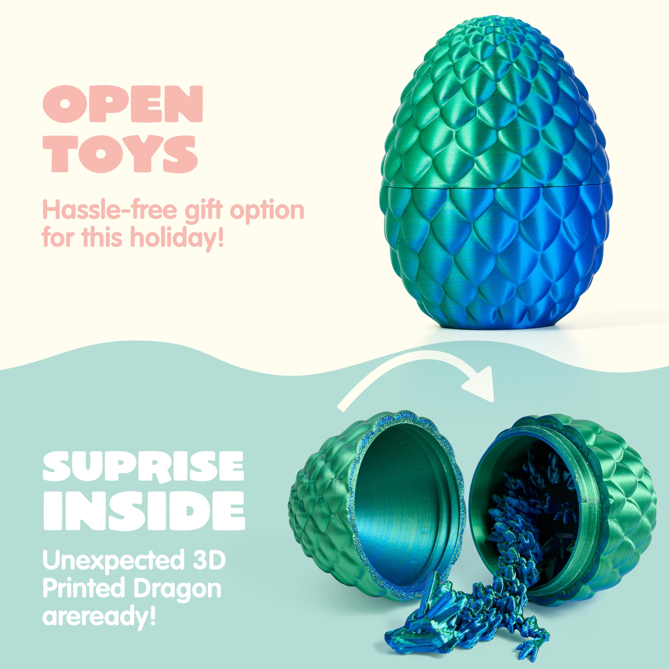 12 Pcs 3D Printed Dragon Eggs Toys for Easter Party, Egg Hunt & Classroom Prizes - Image 6