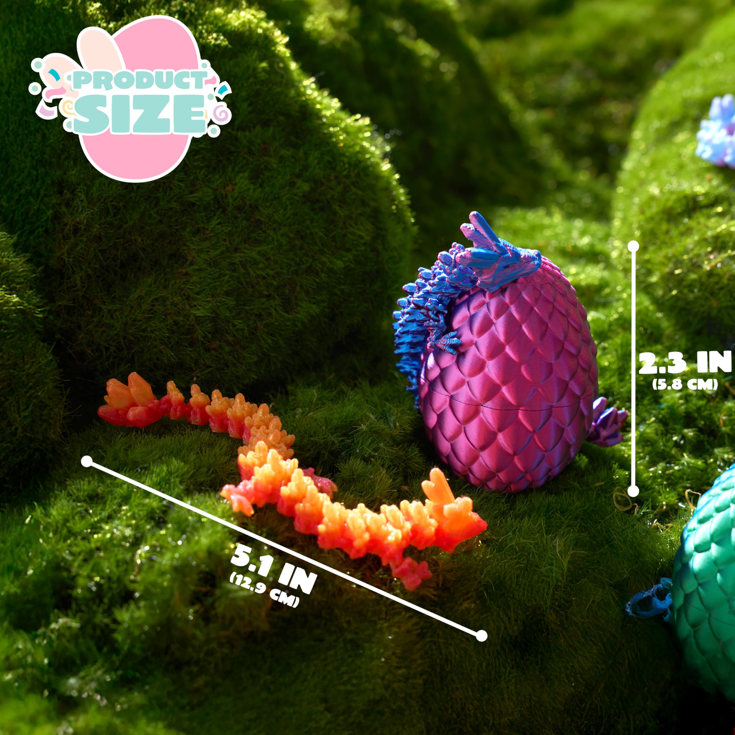 12 Pcs 3D Printed Dragon Eggs Toys for Easter Party, Egg Hunt & Classroom Prizes - Image 8
