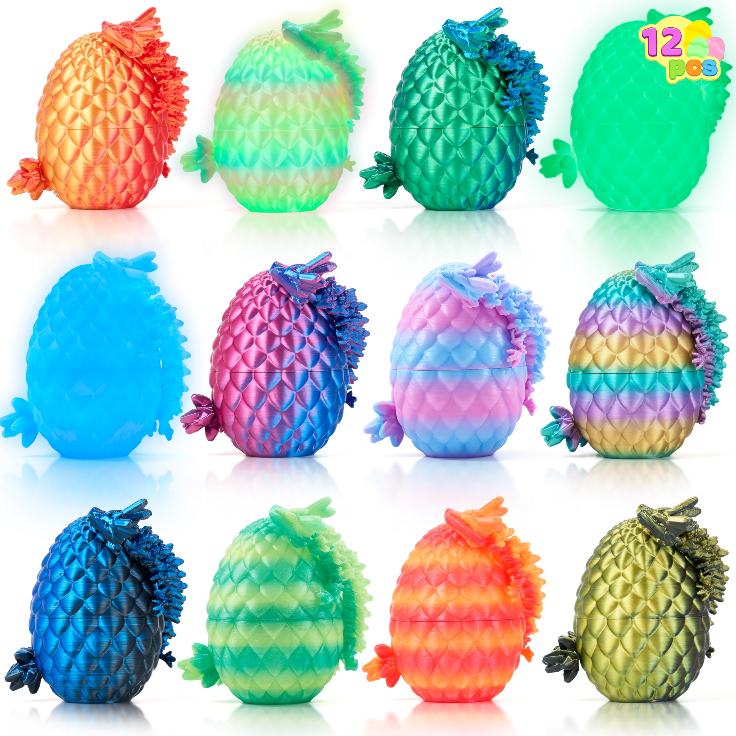 12 Pcs 3D Printed Dragon Eggs Toys for Easter Party, Egg Hunt & Classroom Prizes - Image 9