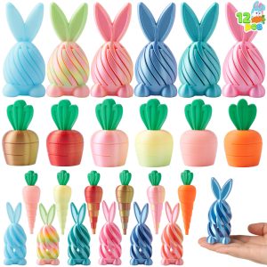 12 Pcs 3D Printed Easter Fidget Toys for Party & Classroom
