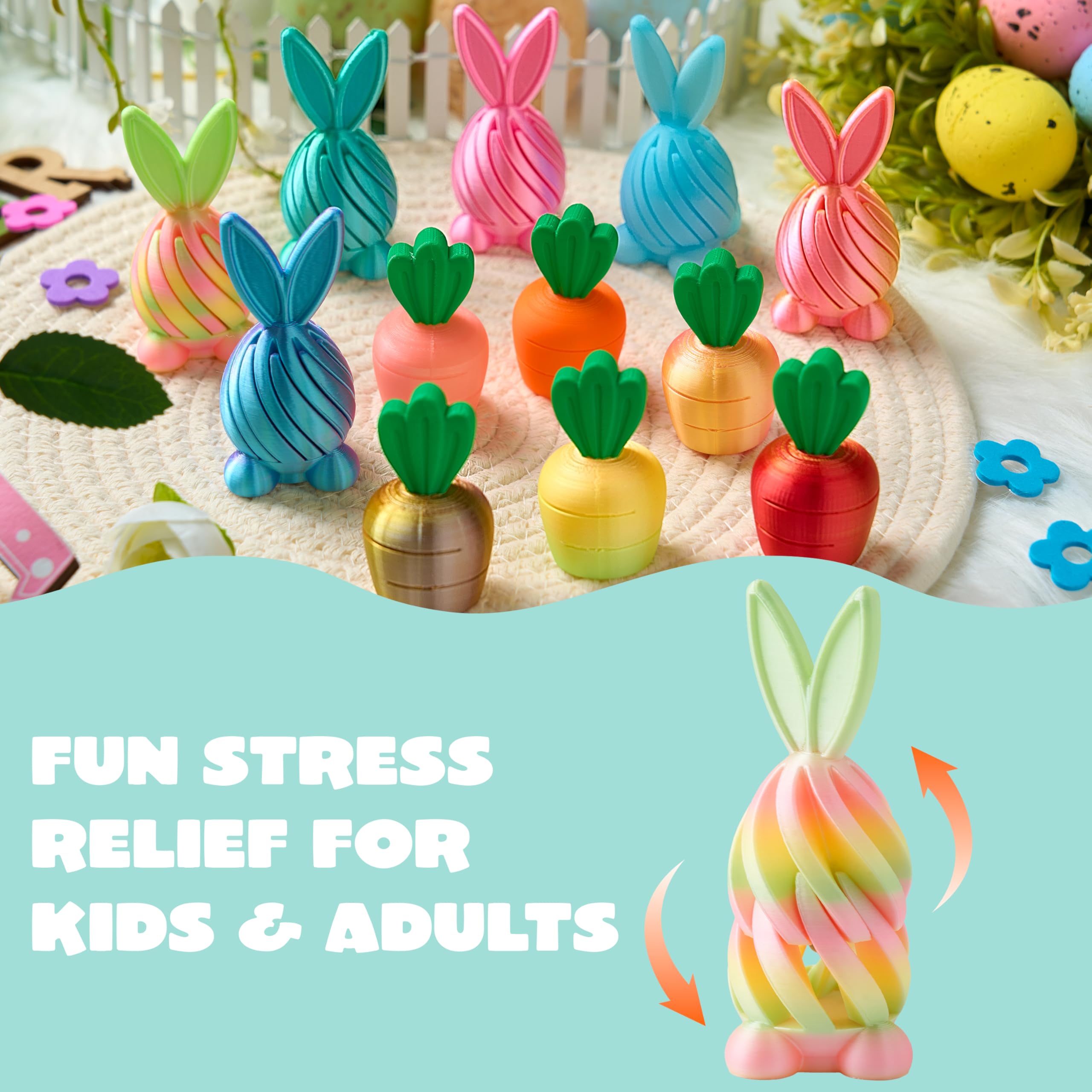 12 Pcs 3D Printed Easter Fidget Toys for Party & Classroom - Image 3