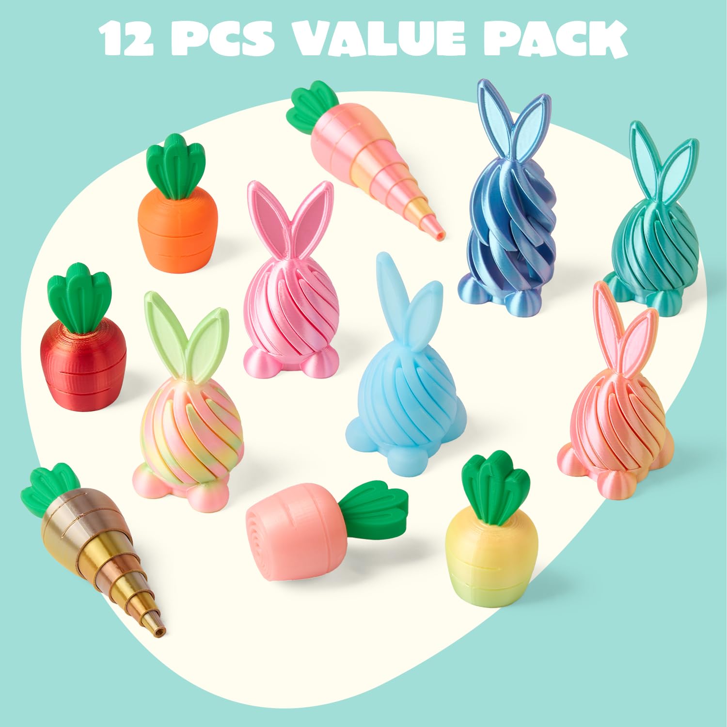 12 Pcs 3D Printed Easter Fidget Toys for Party & Classroom - Image 8