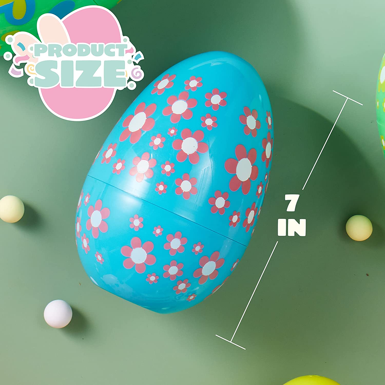 12Pcs Bright Color Plastic Easter Egg Shells 7in - Image 6