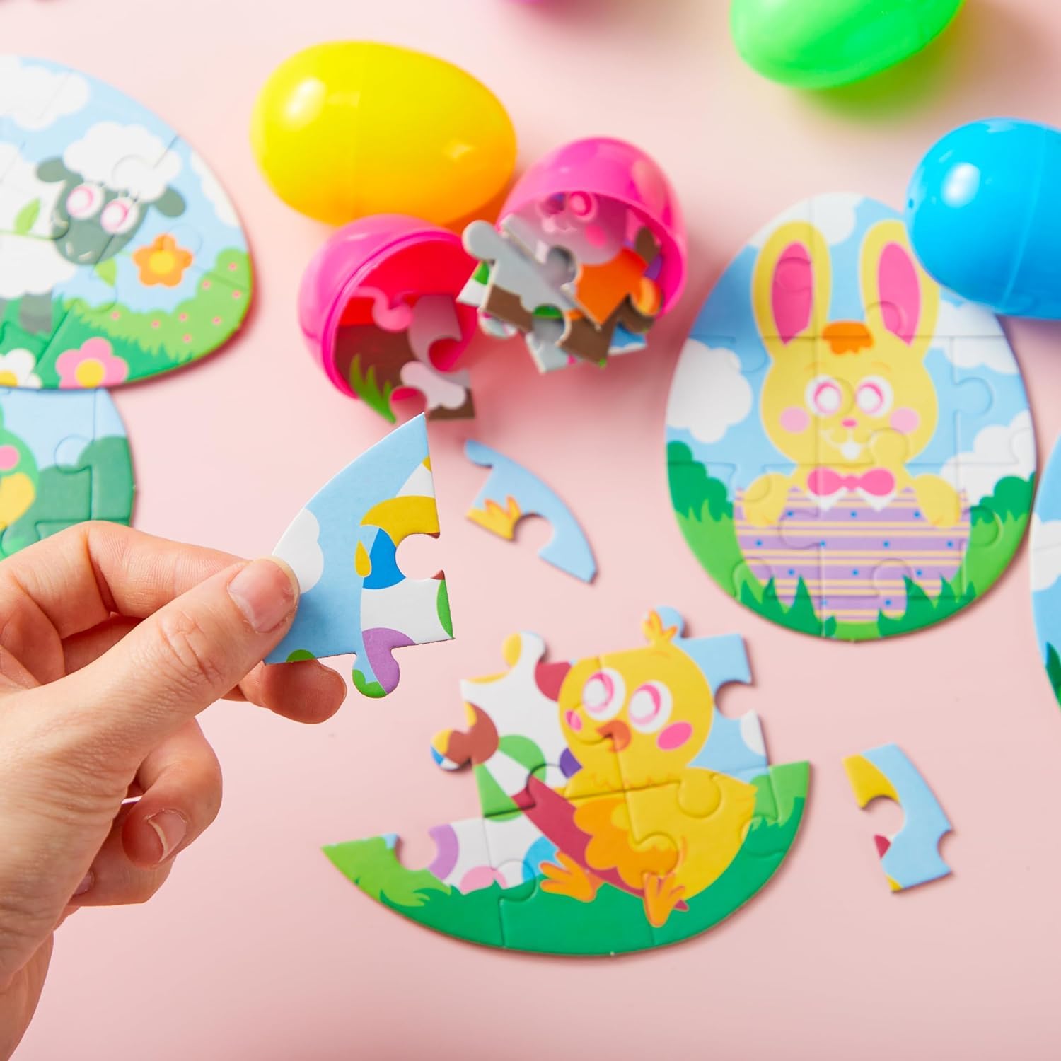 12 Pcs Easter Eggs Jigsaw Puzzle for Egg Hunt & Party Favors - Image 2