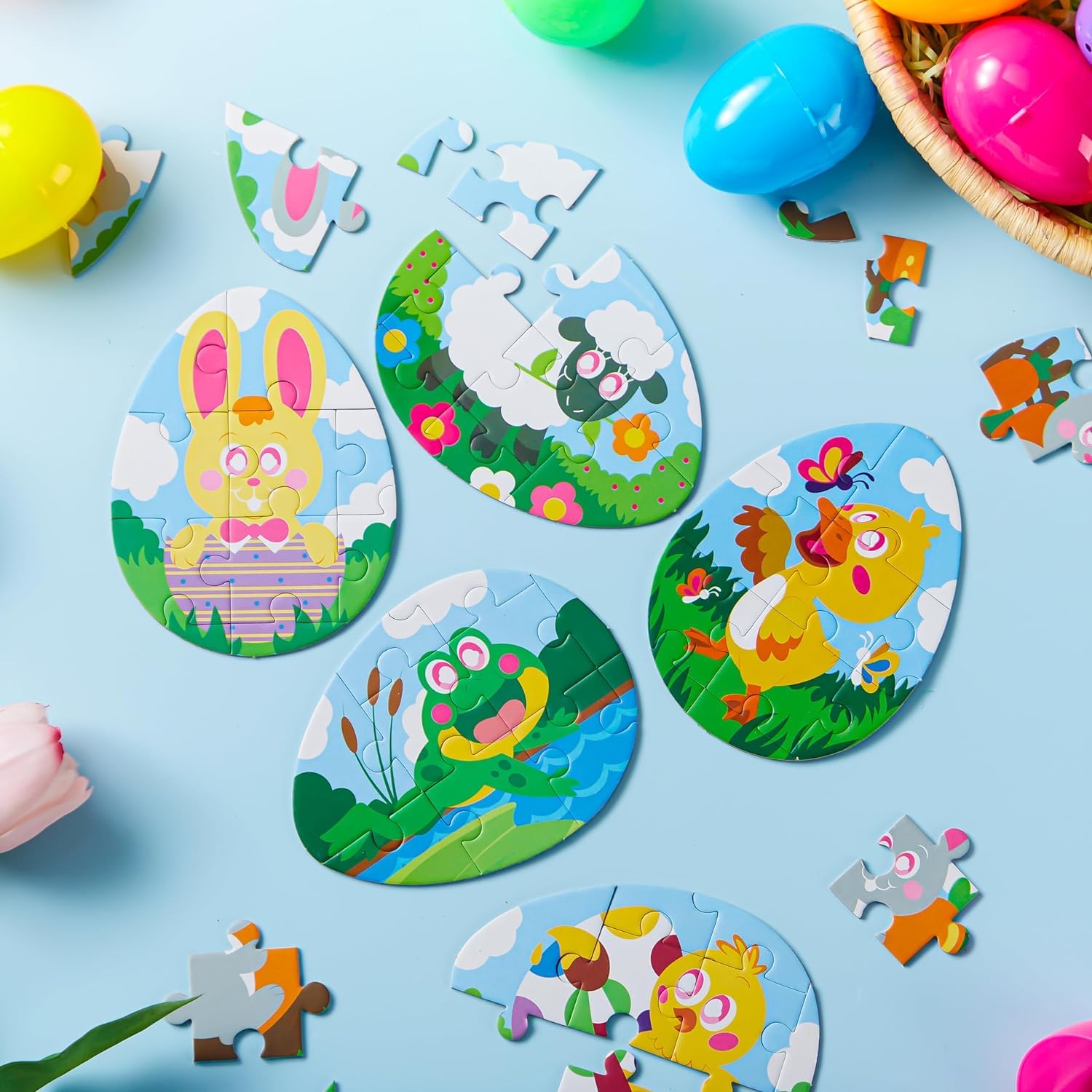 12 Pcs Easter Eggs Jigsaw Puzzle for Egg Hunt & Party Favors - Image 4
