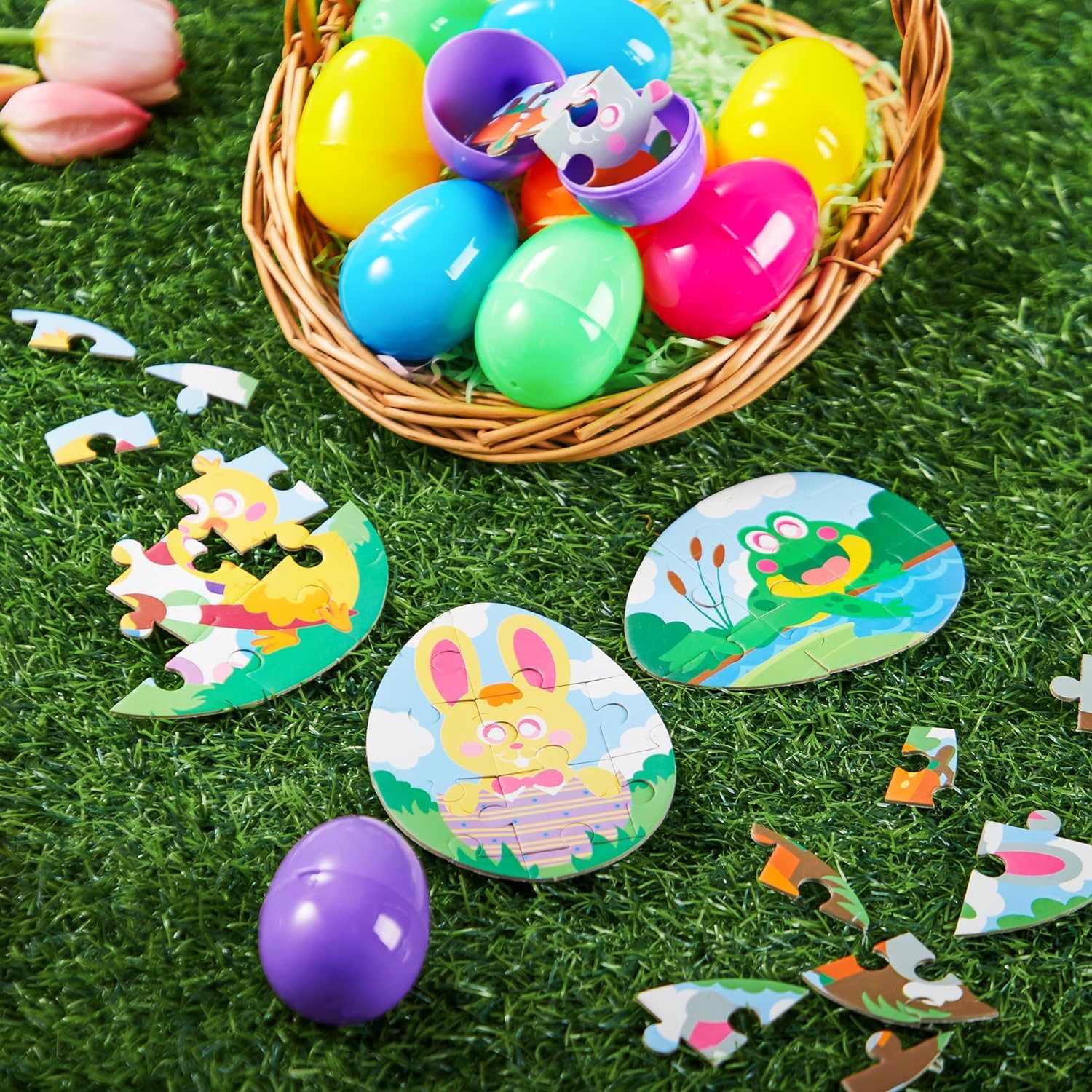 12 Pcs Easter Eggs Jigsaw Puzzle for Egg Hunt & Party Favors - Image 5