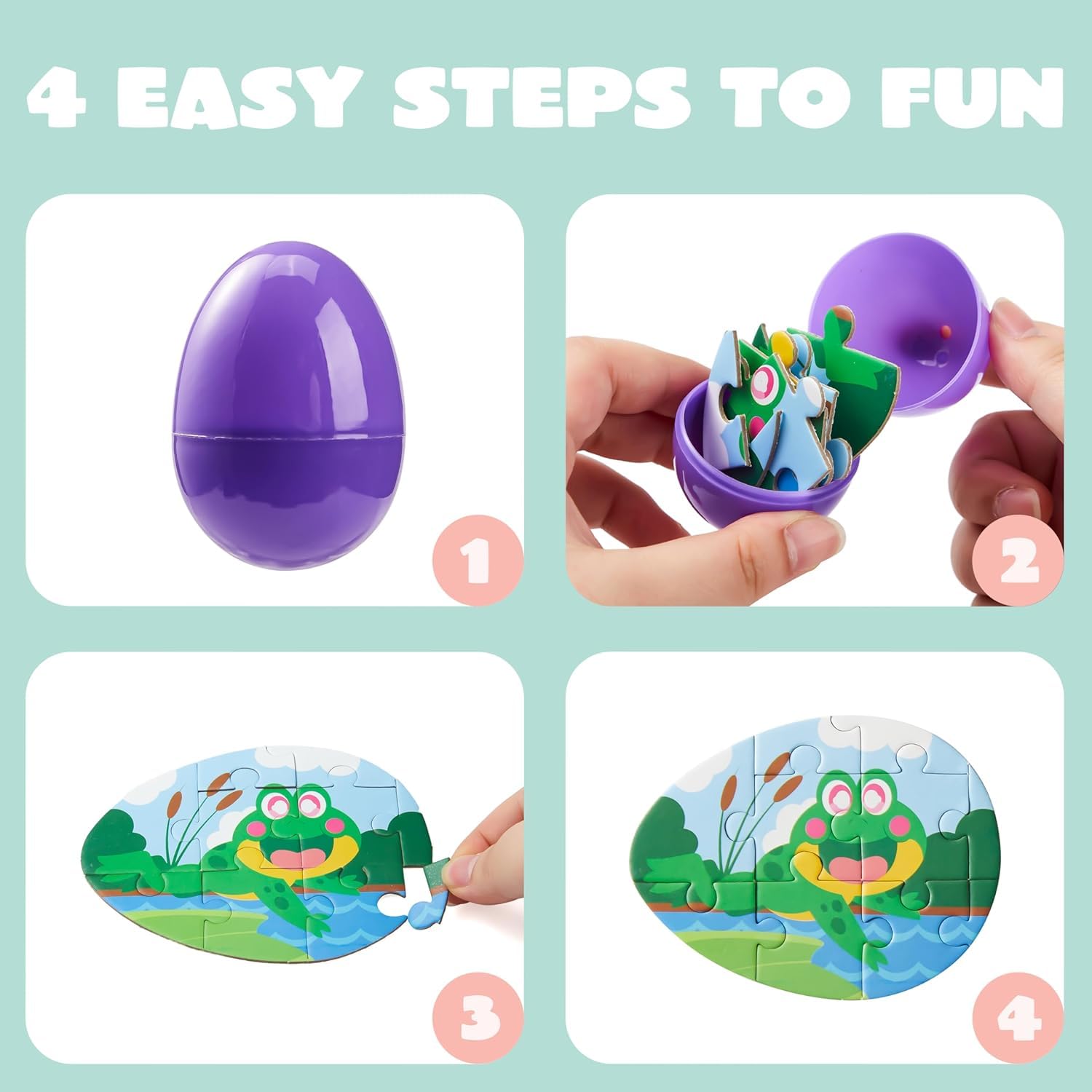12 Pcs Easter Eggs Jigsaw Puzzle for Egg Hunt & Party Favors - Image 7
