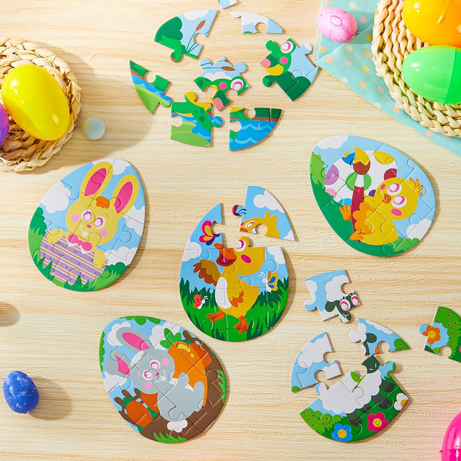 12 Pcs Easter Eggs Jigsaw Puzzle for Egg Hunt & Party Favors - Image 9