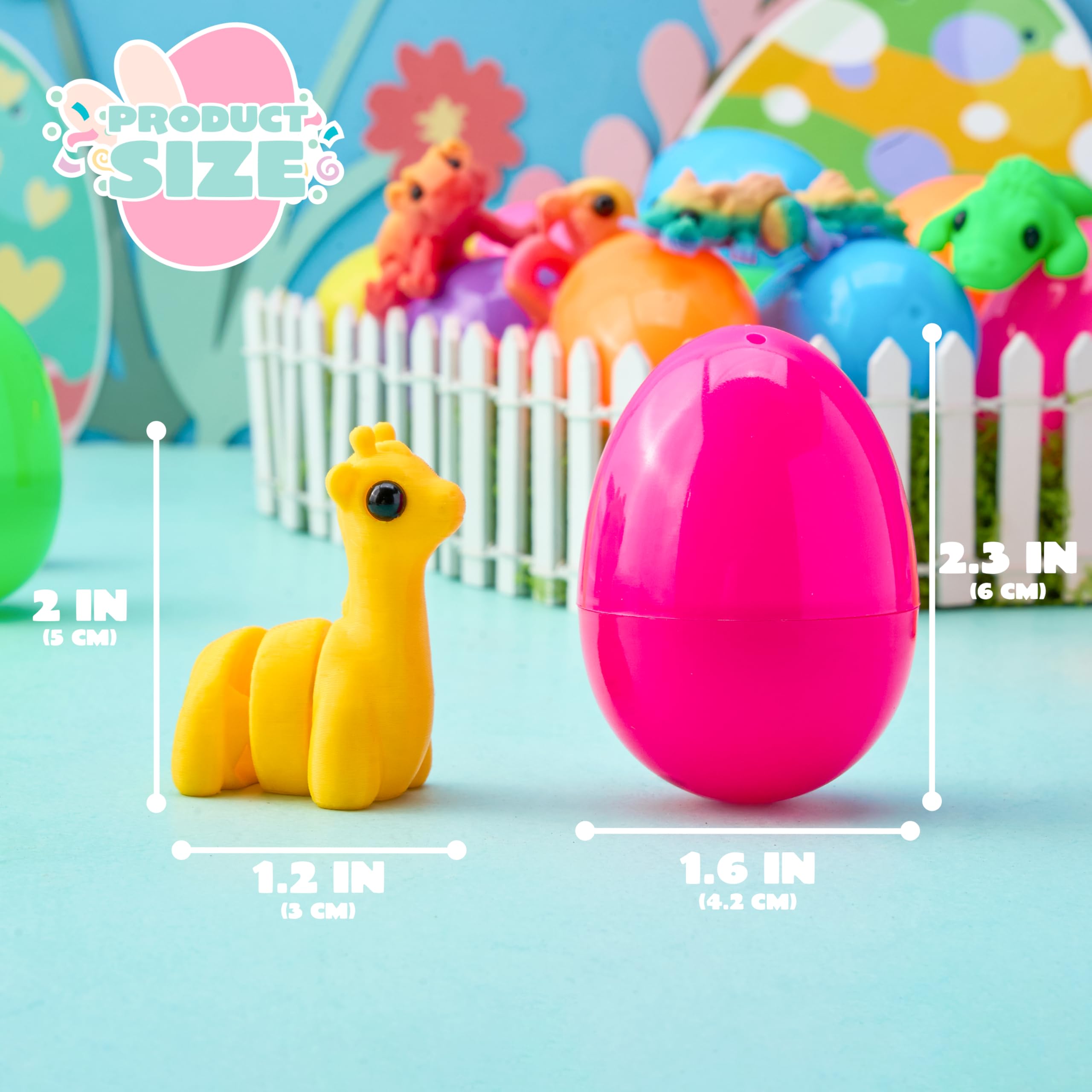 12 Pcs Prefilled Easter Eggs with 3D Articulated Wild Animals for Party Favors & Classroom Prizes - Image 8