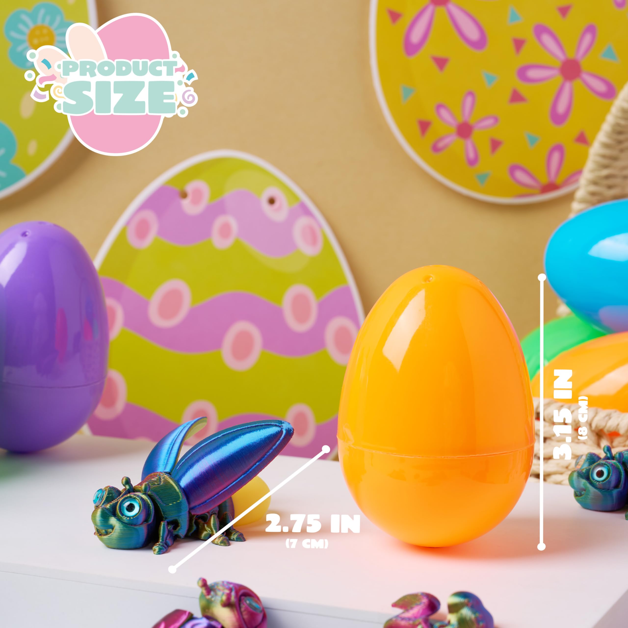 12 Pcs Prefilled Easter Eggs with 3D Printed Insects Toys - Image 8