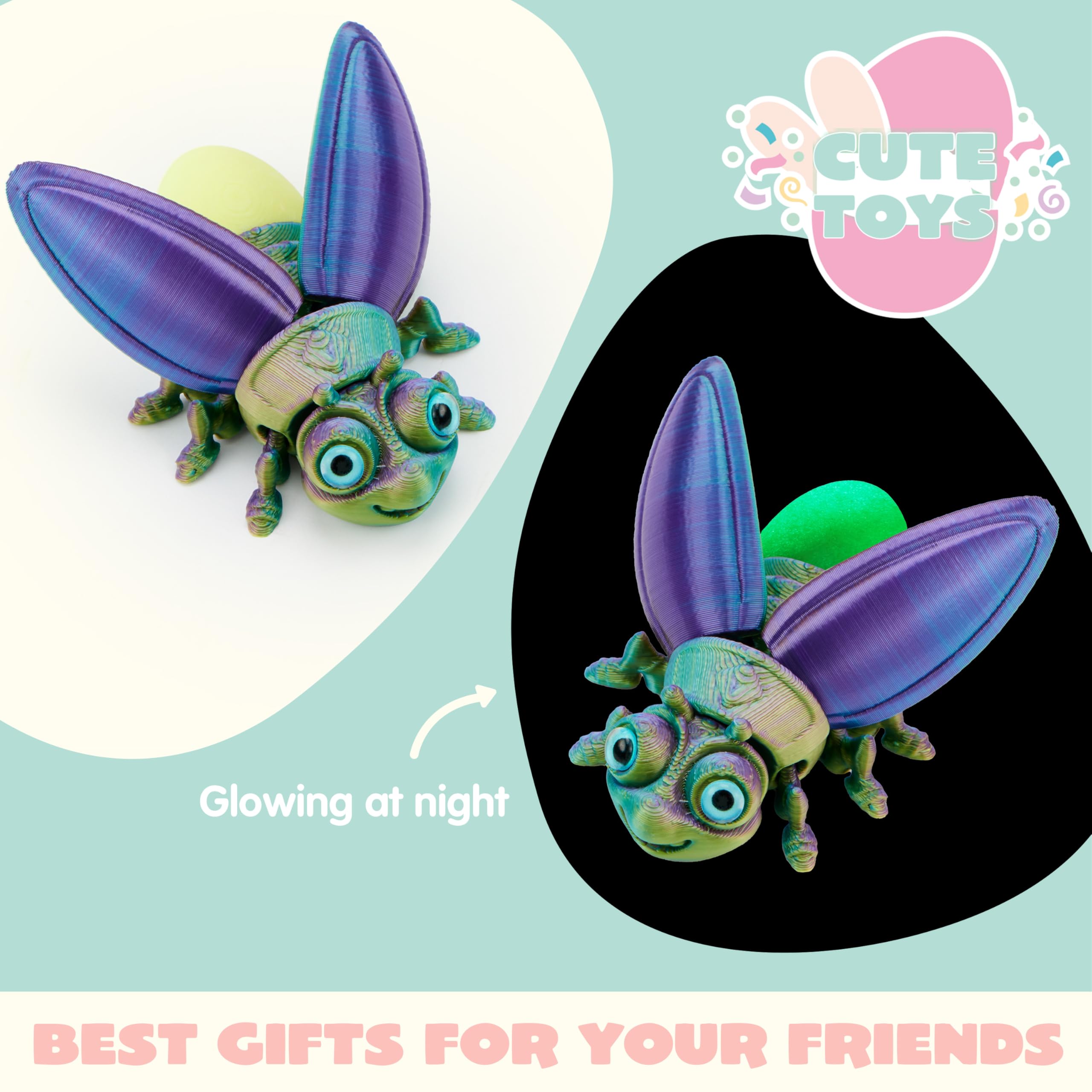 12 Pcs Prefilled Easter Eggs with 3D Printed Insects Toys - Image 3