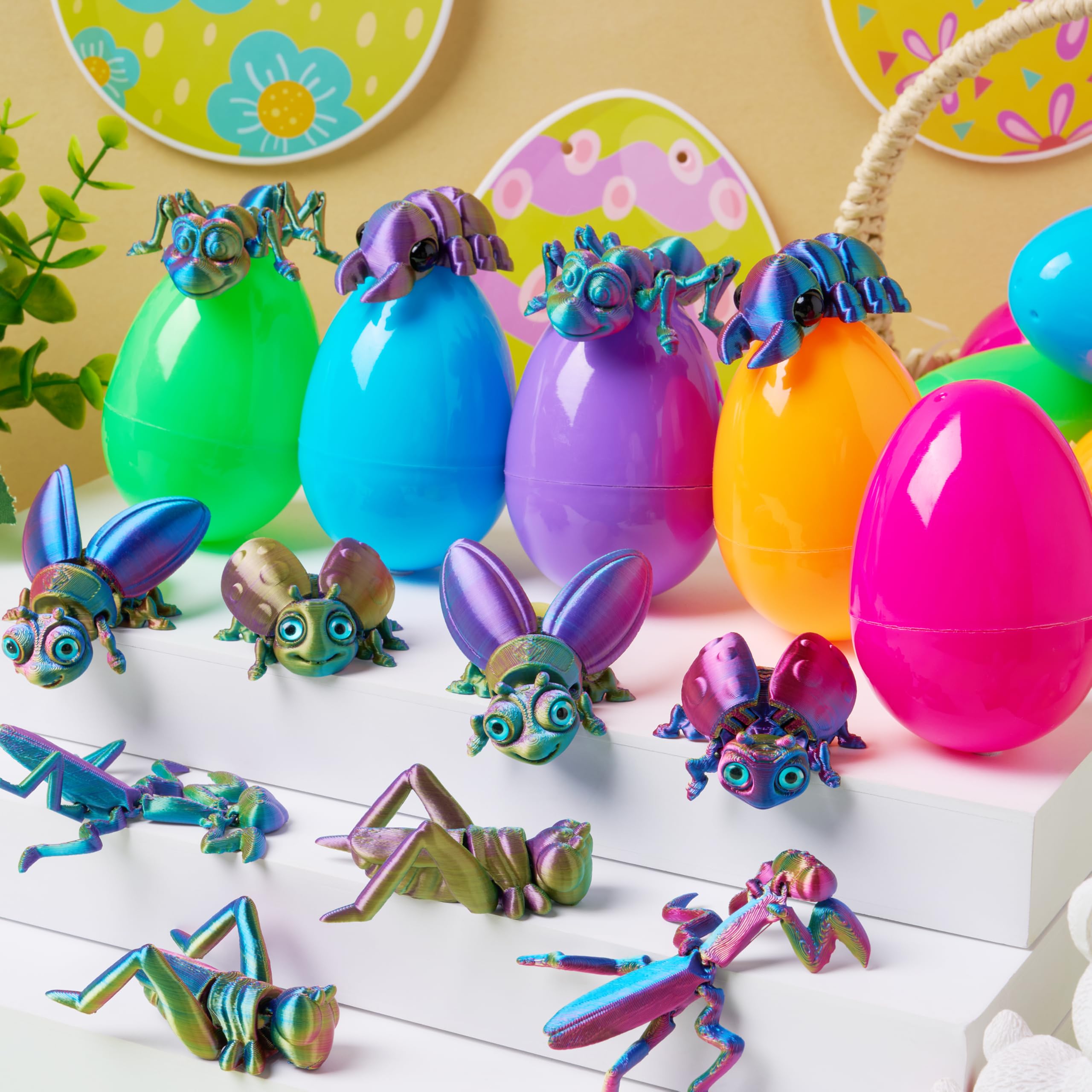 12 Pcs Prefilled Easter Eggs with 3D Printed Insects Toys - Image 4