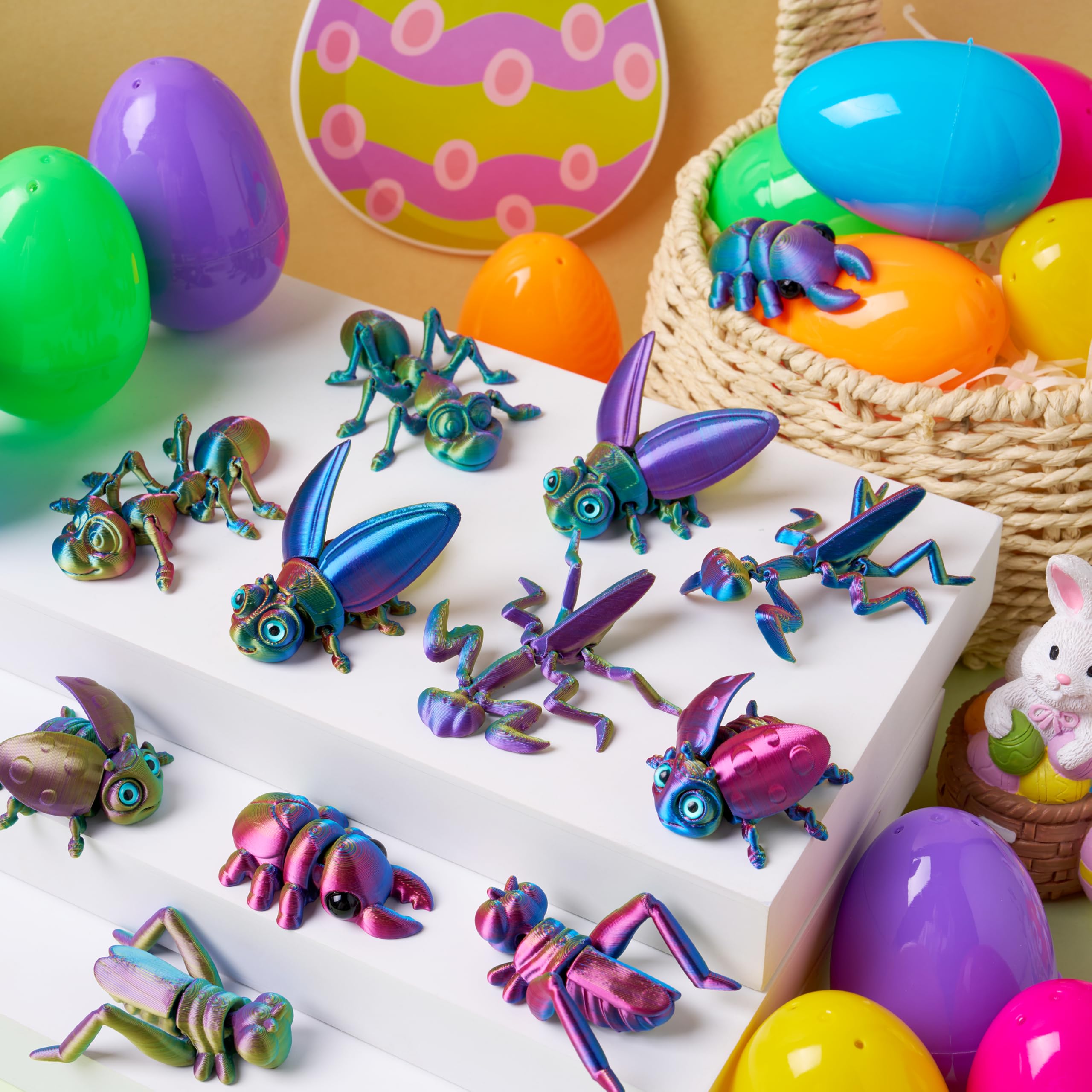 12 Pcs Prefilled Easter Eggs with 3D Printed Insects Toys - Image 6
