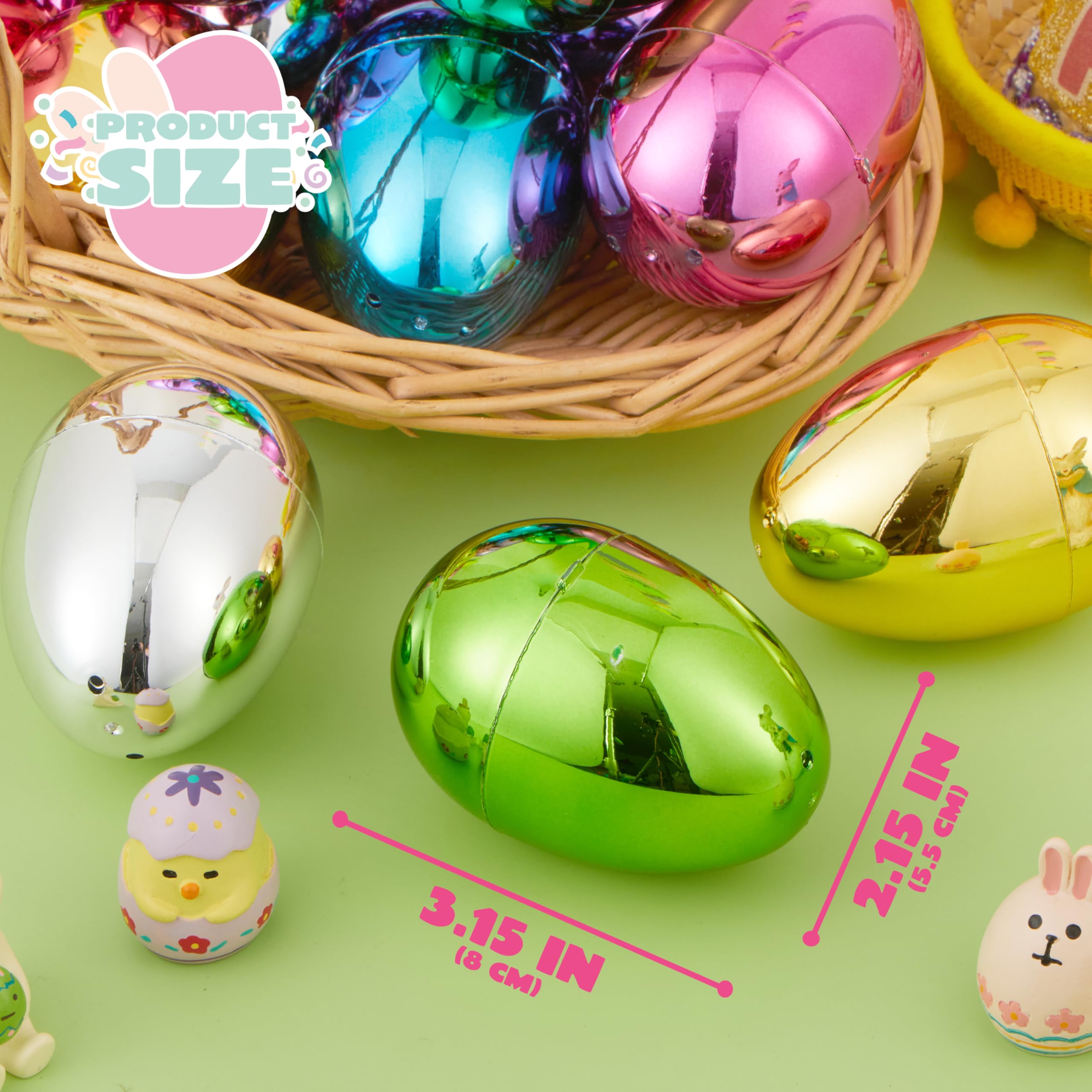 12Pcs Shiny Metallic Fillable Easter Eggs - Image 5