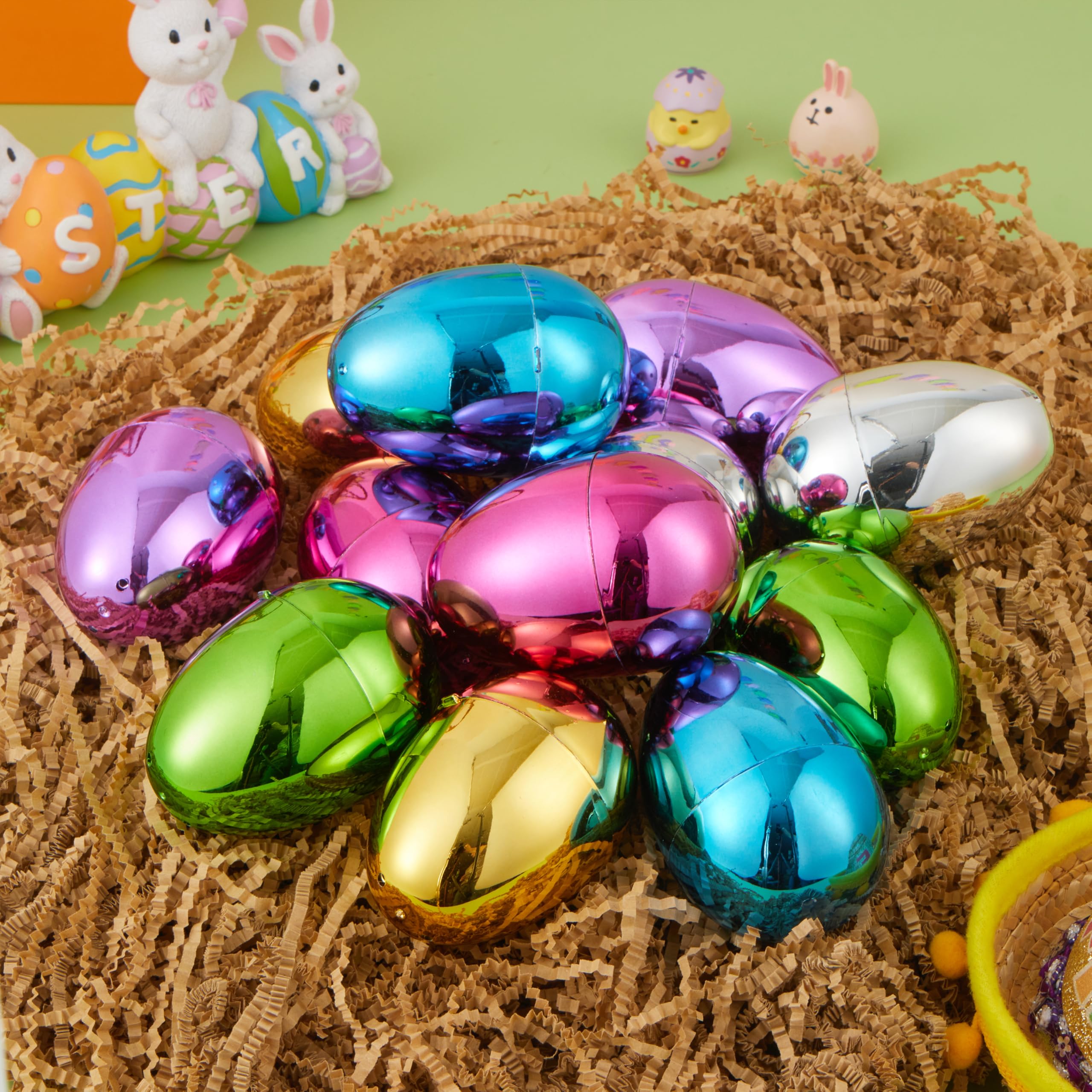 12Pcs Shiny Metallic Fillable Easter Eggs - Image 7