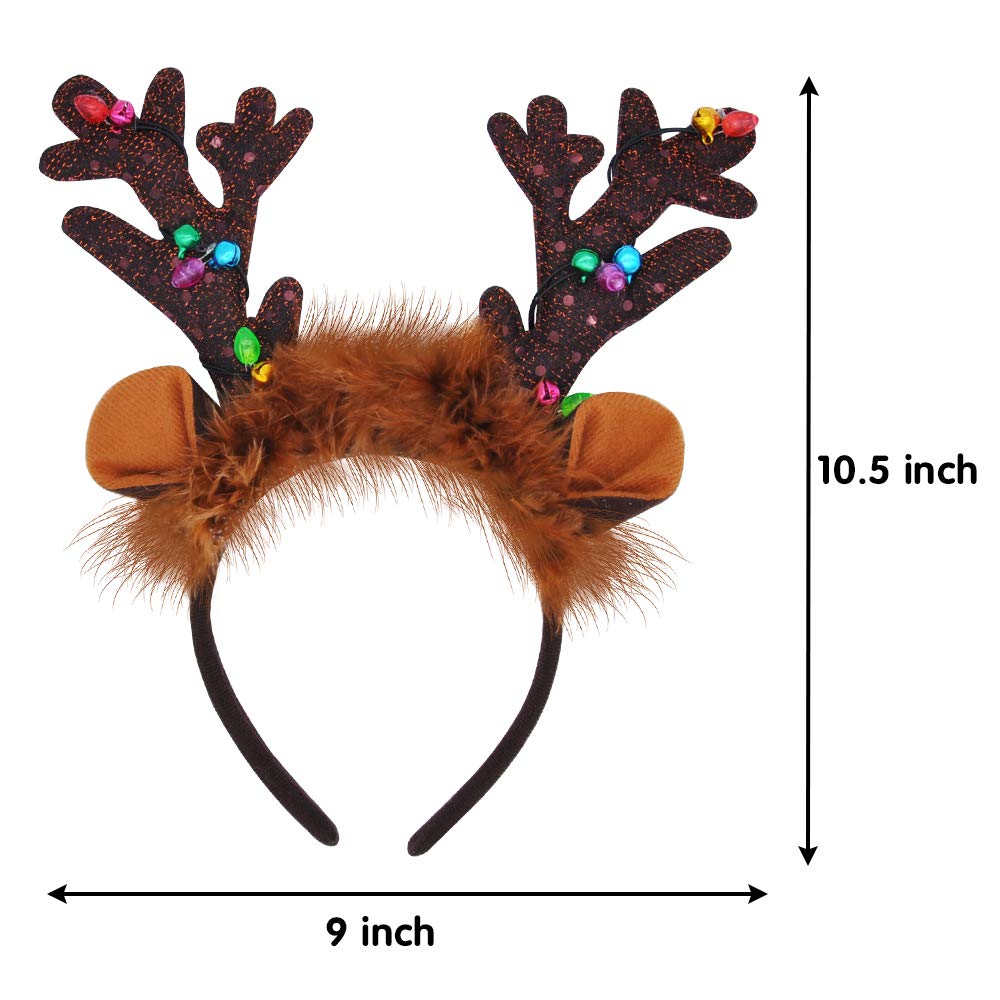 2 Piece Light-Up Reindeer Headbands - Image 7