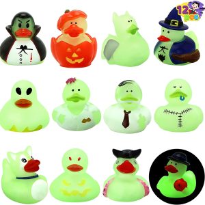 12pcs Halloween Duckies Glow in the Dark for Fun Bath