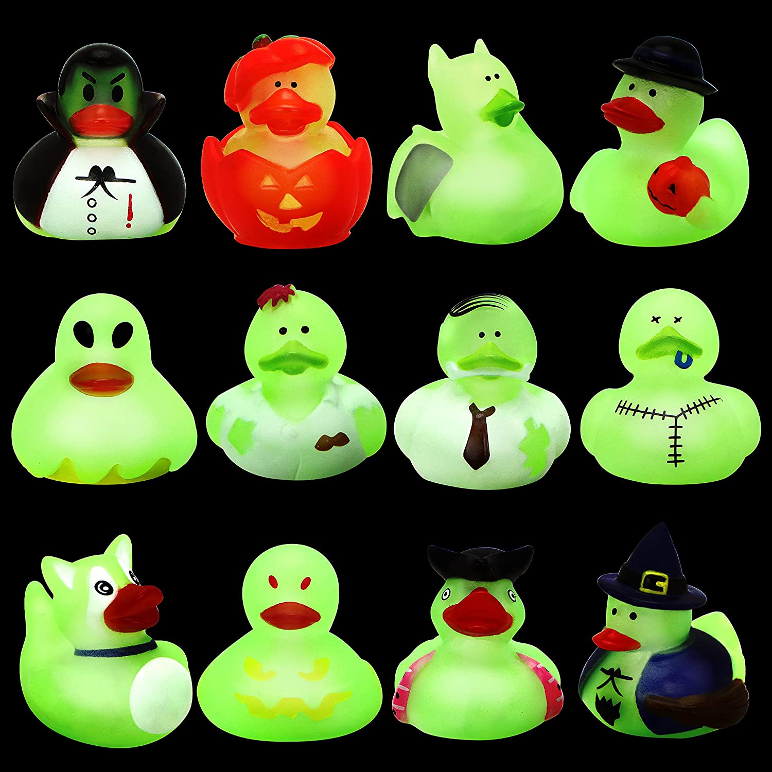 12pcs Halloween Duckies Glow in the Dark for Fun Bath - Image 2