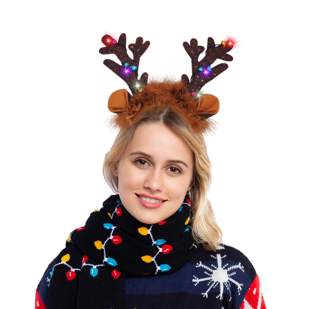 2 Piece Light-Up Reindeer Headbands - Image 3
