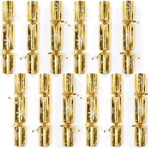 Christmas Party Table Favors (Gold Snowflake), 12 Pack