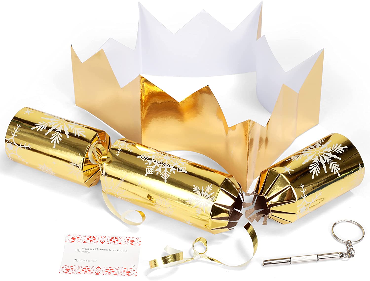 Christmas Party Table Favors (Gold Snowflake), 12 Pack - Image 5